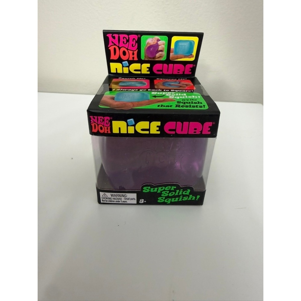 Schylling NeeDoh Nice Cube Fidget Toy Unisex OS Purple Solid Squish NWT